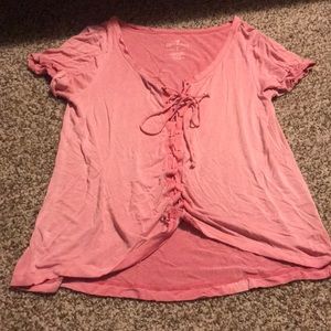 American eagle lace up shirt M